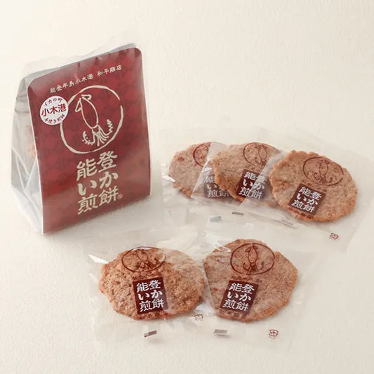 能登いか煎餅・5枚入り・能登でしか買えないお土産・能登のお菓子・能登のいかを使用したおせんべい