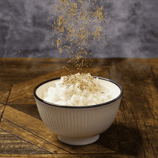 梅しそとろろ昆布ふりかけ、盛り付け例。能登でしか買えないお土産