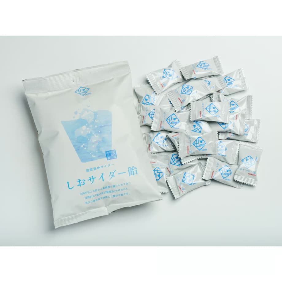 しおサイダー飴・パッケージと中味