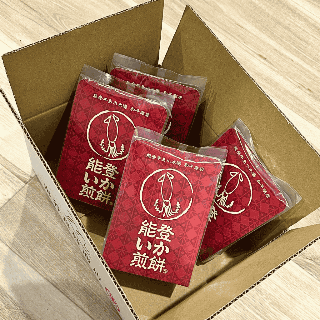能登いか煎餅・荷姿・丁寧に梱包して発送します。