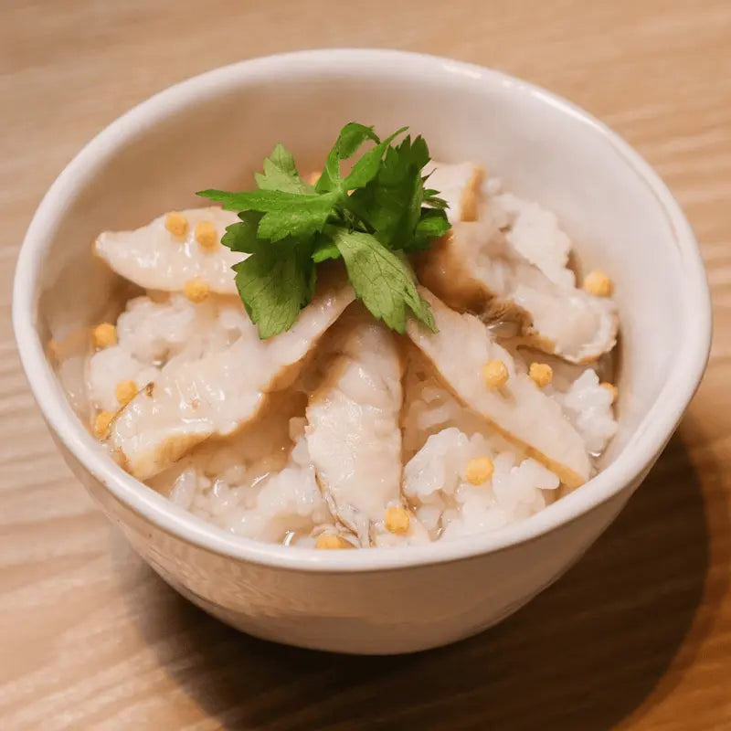 天然能登ふぐの炙りたたき・調理例・ふぐ丼が簡単に作れます。