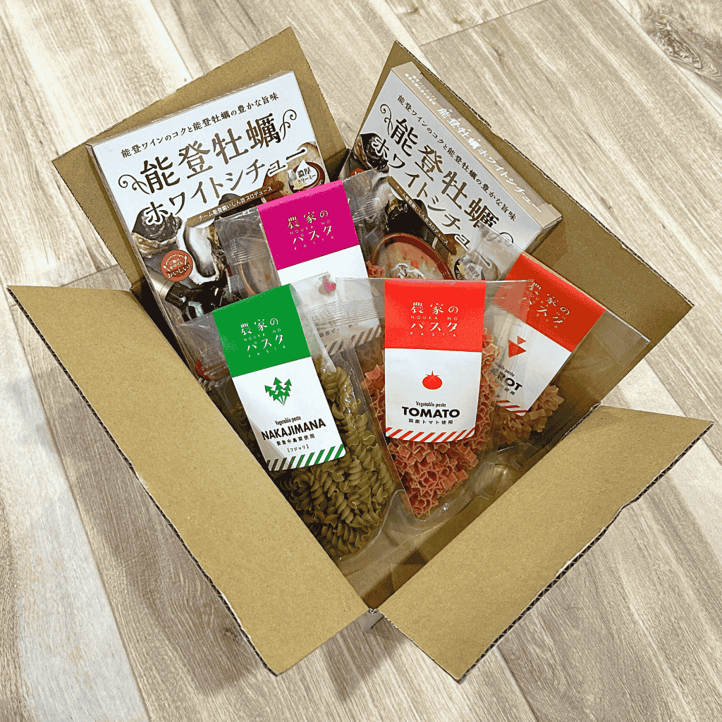 農家のパスタと能登牡蠣ホワイトシチュー、商品構成