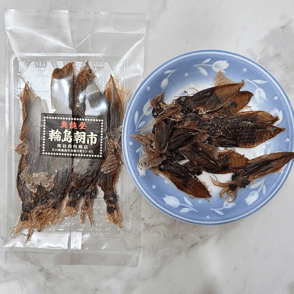 能登でしか買えないおつまみギフトセット・ホタルイカ・盛り付け例