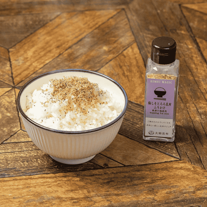 梅しそとろろ昆布ふりかけ、商品紹介、盛り付け例。能登でしか買えないお土産