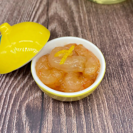 甘エビの醤油漬け・盛り付け例・手作業で仕上げた奇跡の逸品・解凍するだけで美味しく召し上がれます。